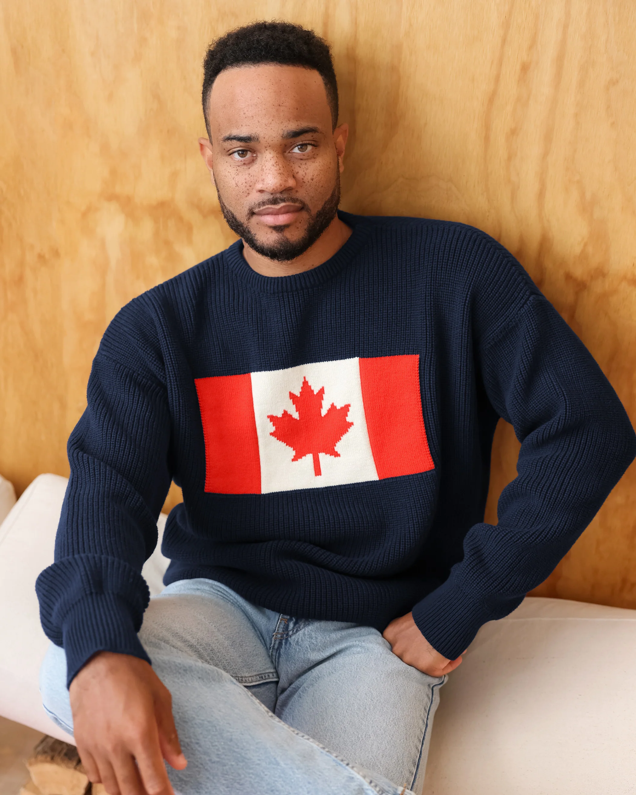 Canada Flag Cotton Knit Sweater - Unisex - Image 3