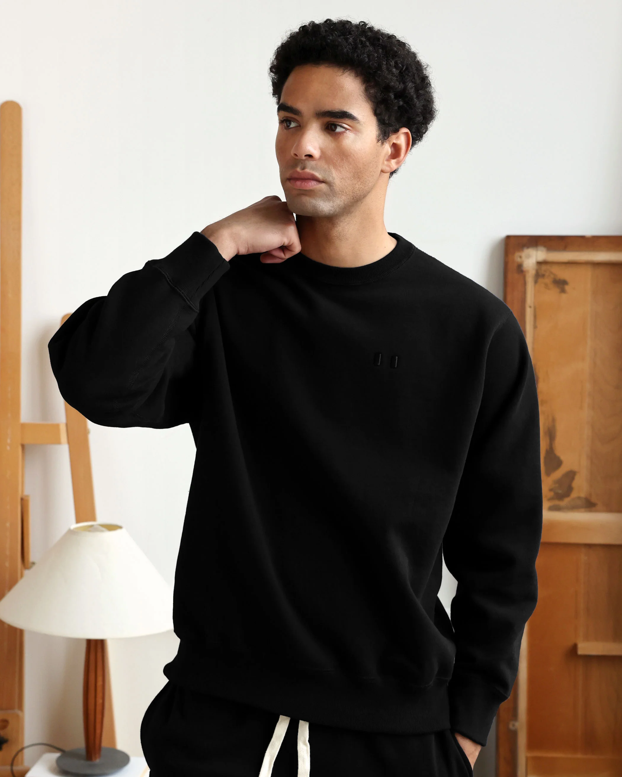 Flag Fleece Sweatshirt Black - Unisex - Image 3