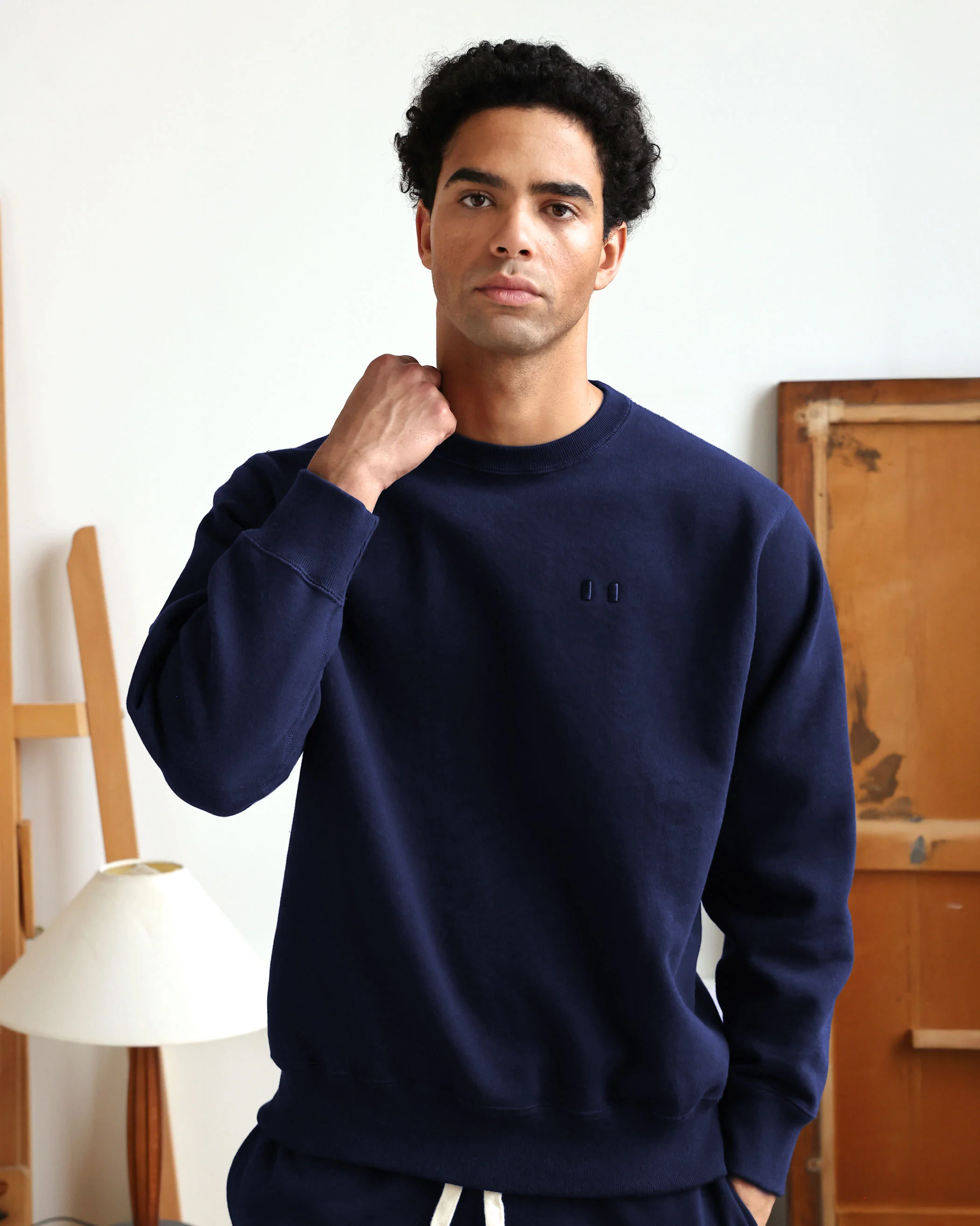 Flag Fleece Sweatshirt Navy - Unisex - Image 3