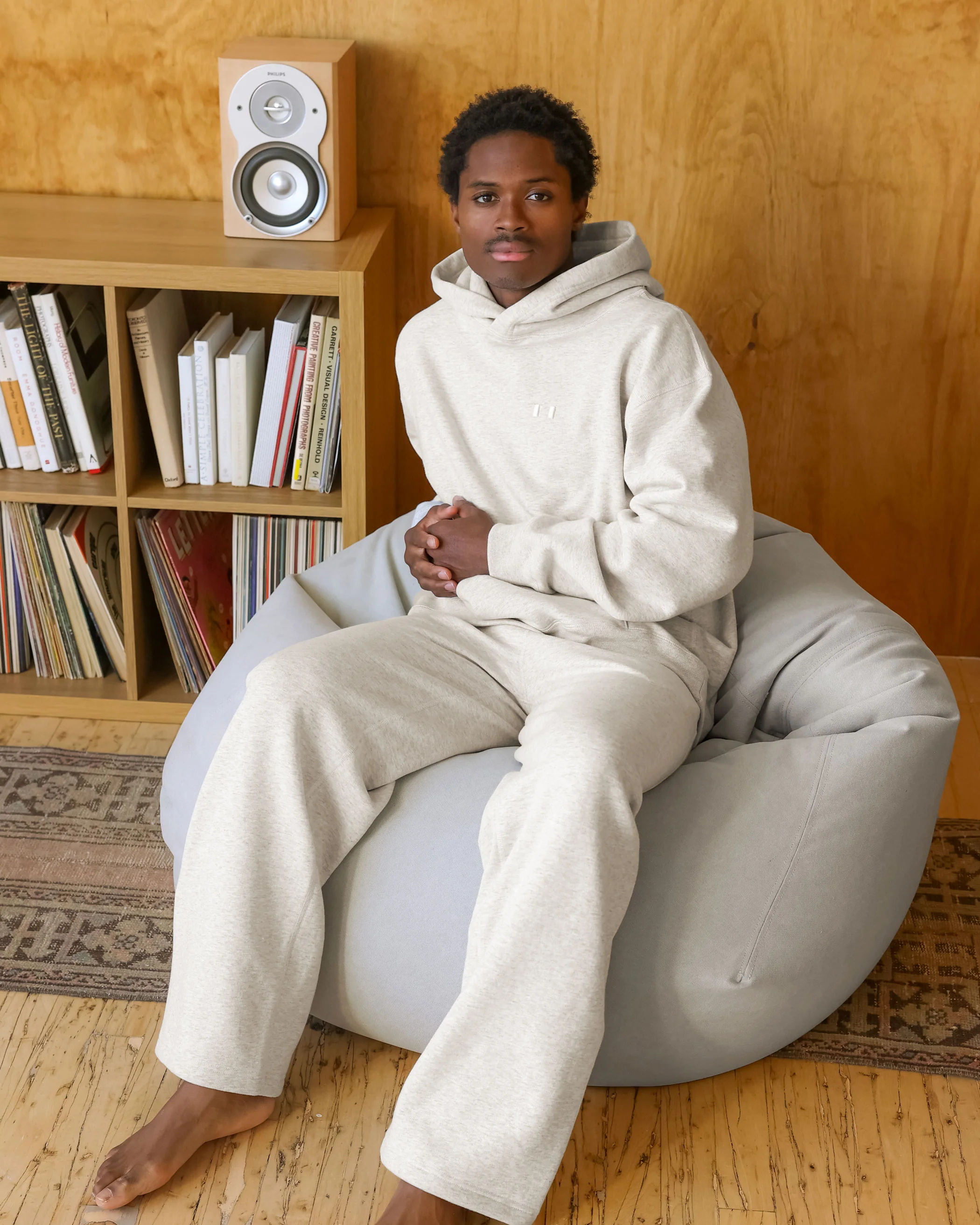 Flag Fleece Wide Leg Sweatpant Eggshell - Unisex - Image 3