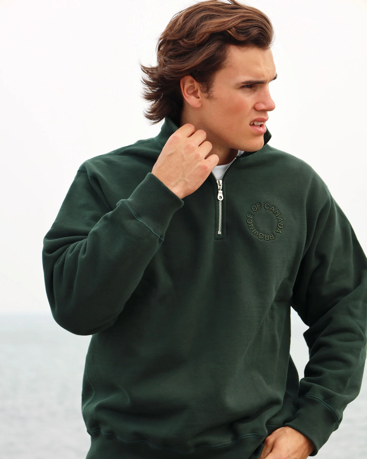 Half Zip Fleece Sweatshirt Forest - Unisex - Image 7