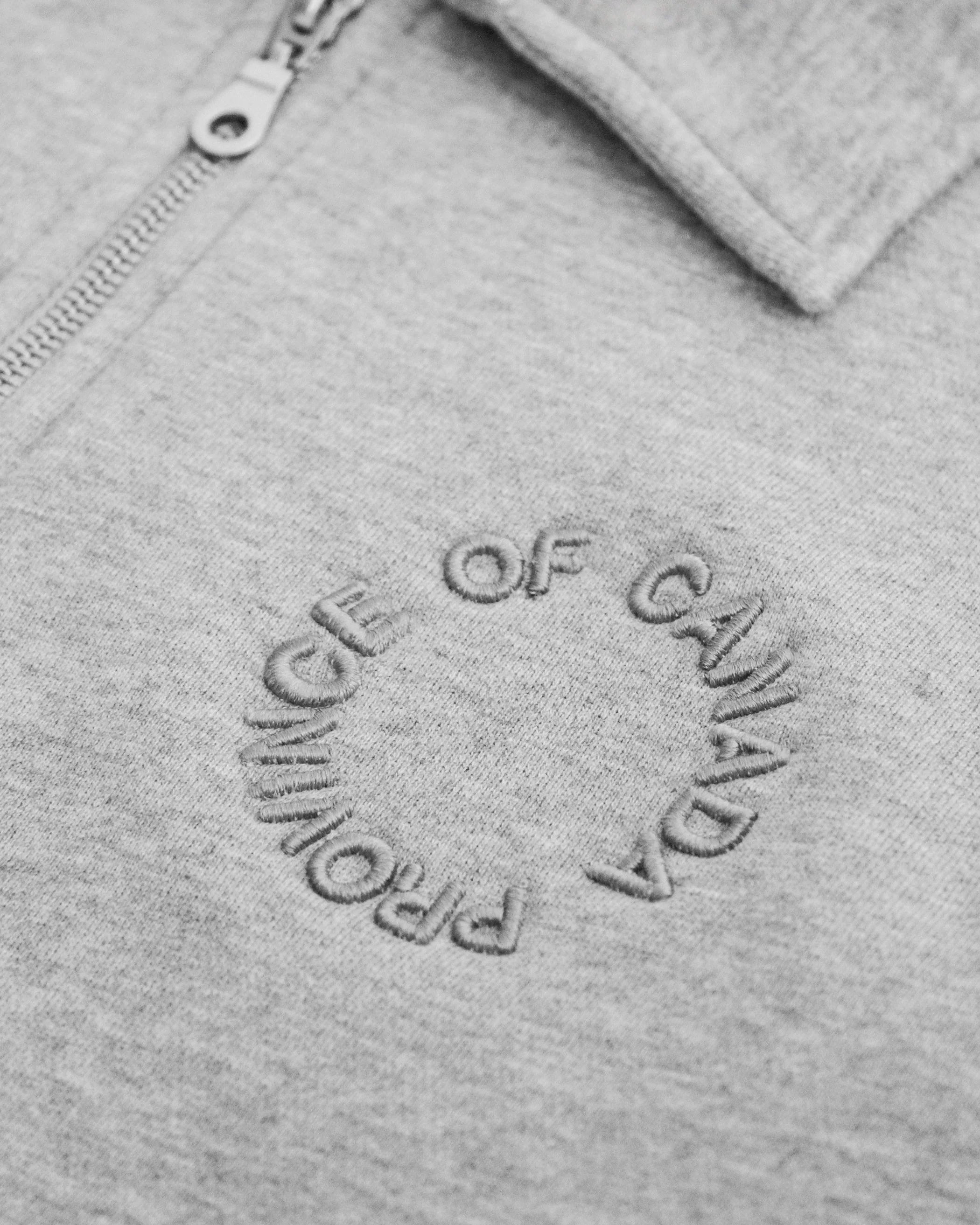 Half Zip Fleece Sweatshirt Heather Grey - Unisex - Image 3