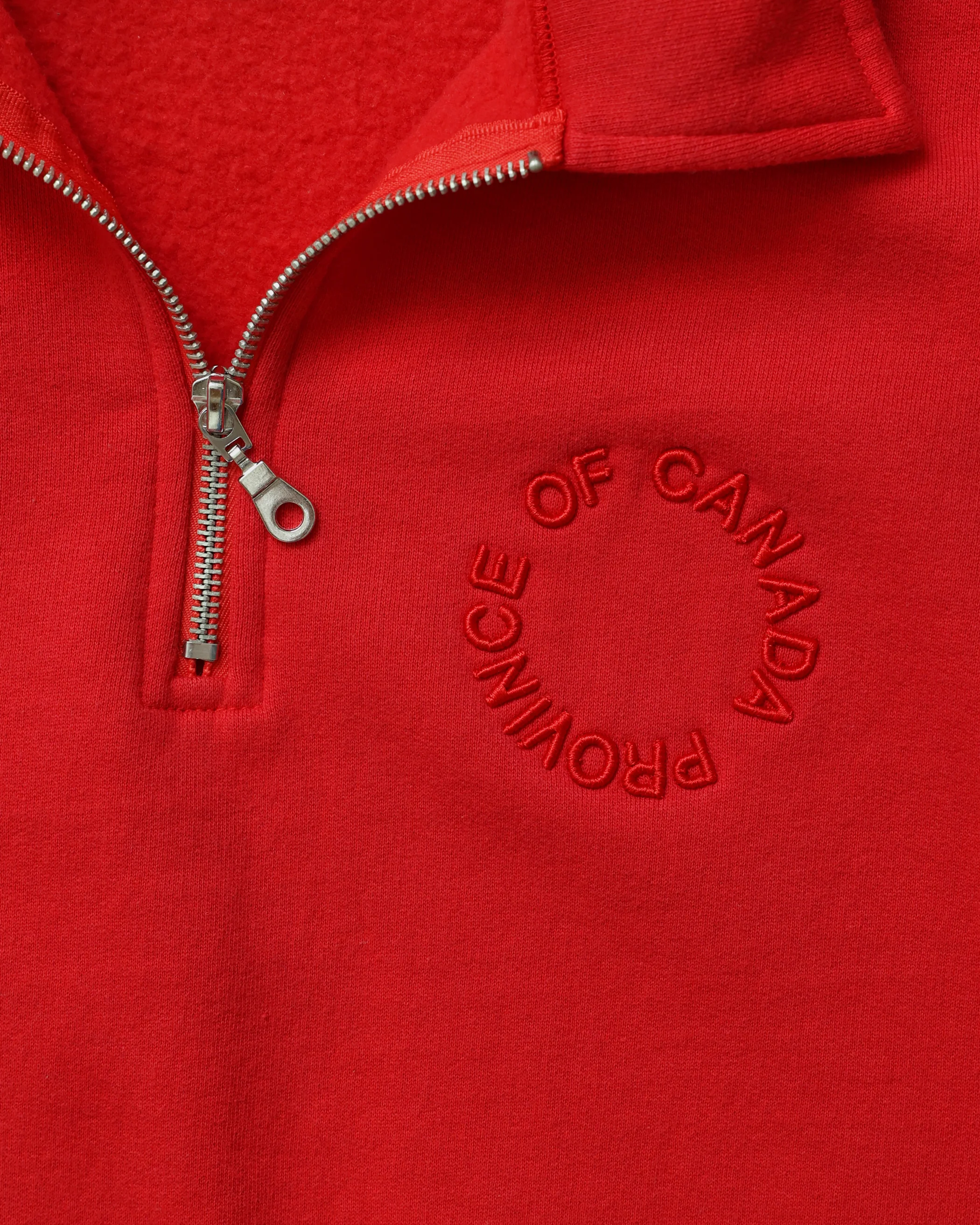Half Zip Fleece Sweatshirt Red - Unisex - Image 5