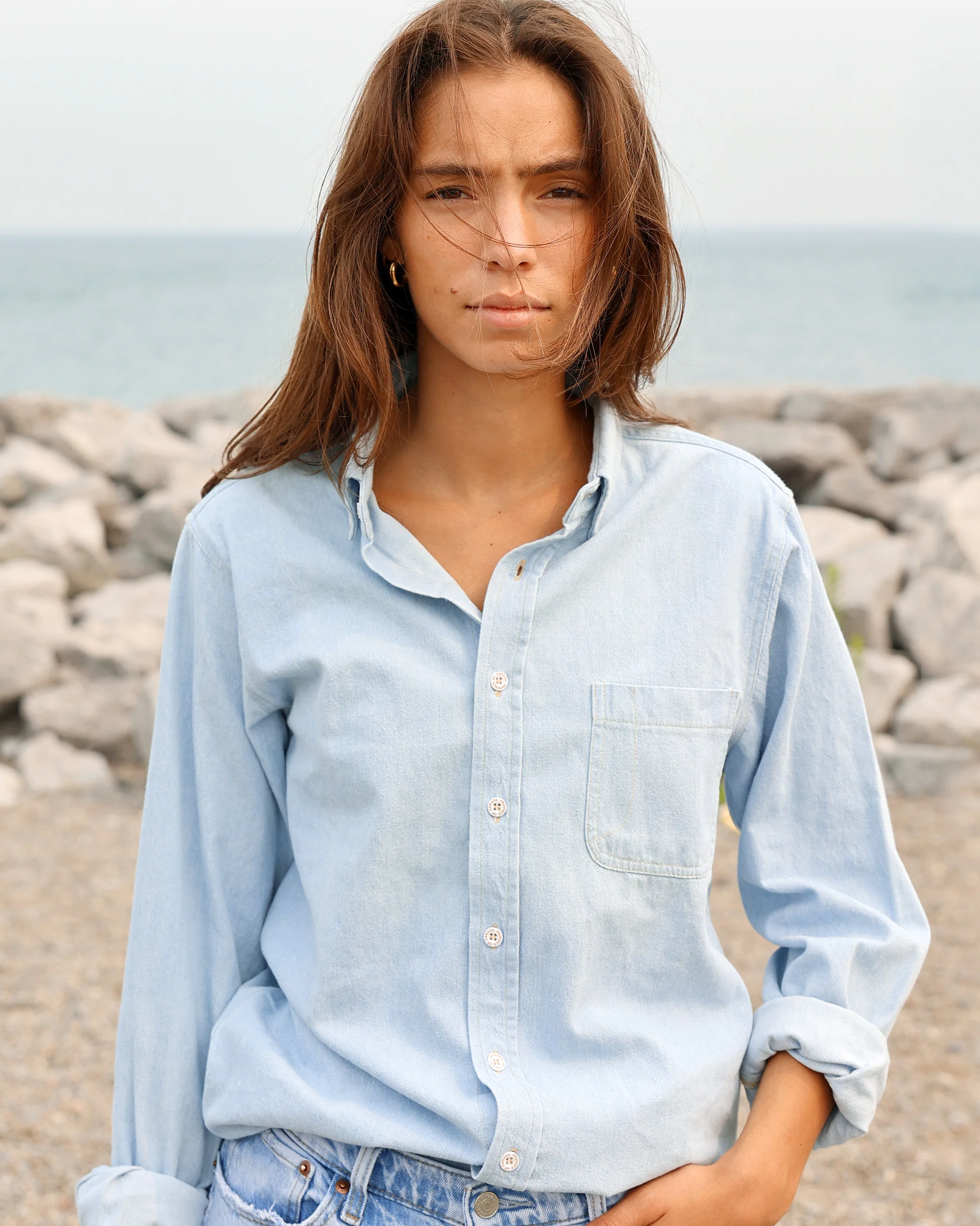 Light Wash Denim Shirt - Unisex - Image 3