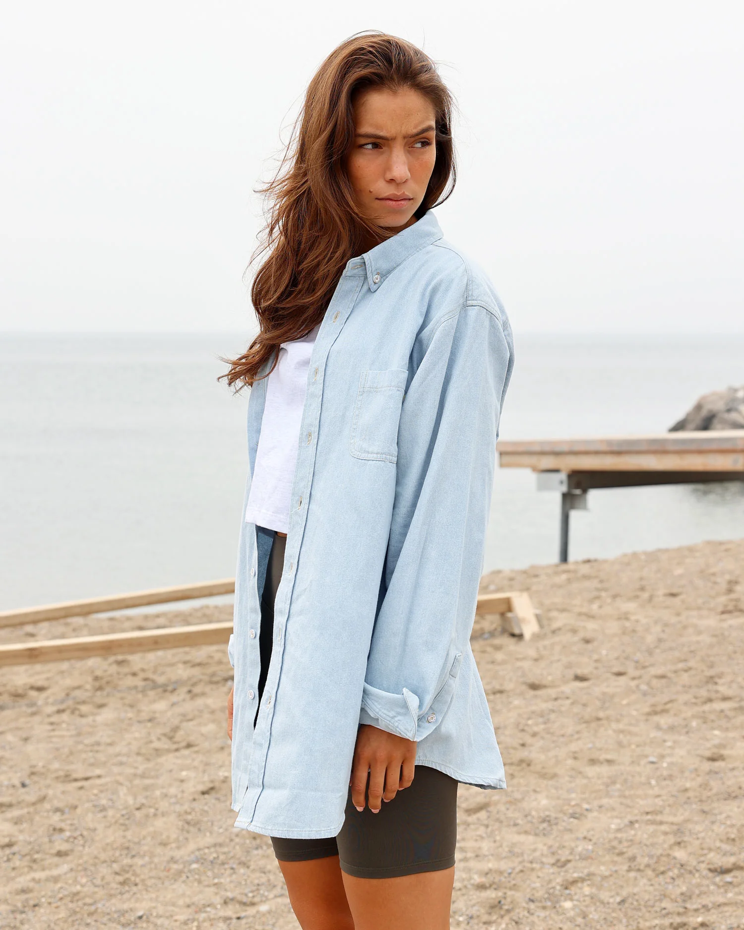 Light Wash Denim Shirt - Unisex - Image 4