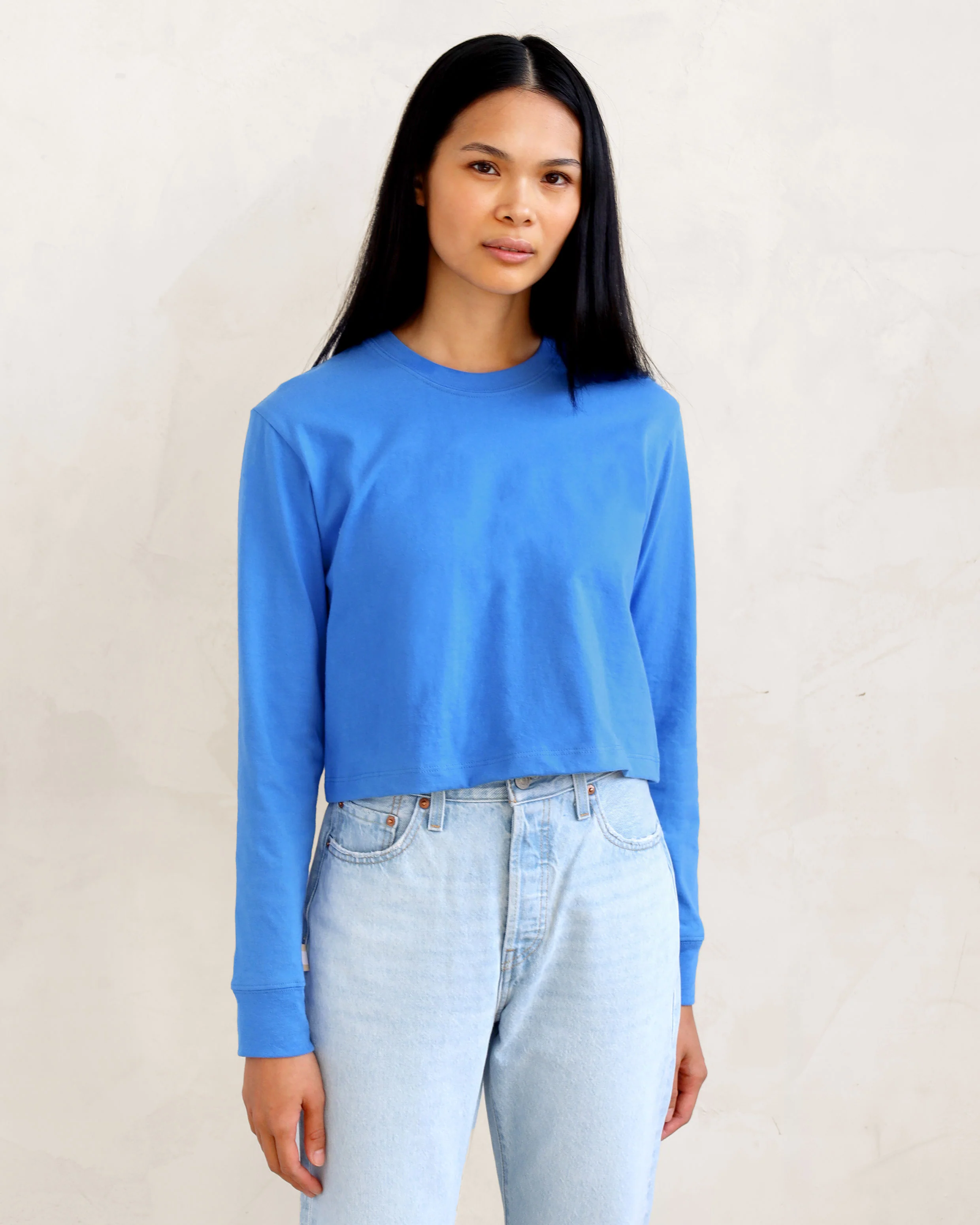 Monday Long Sleeve Crop Top Super Blue - Image 7