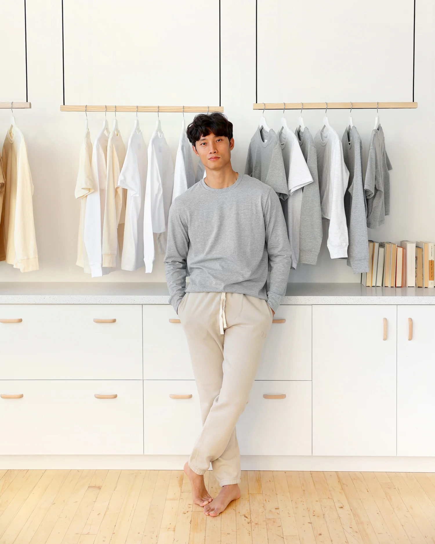 Monday Long Sleeve Tee Heather Grey - Unisex - Image 8