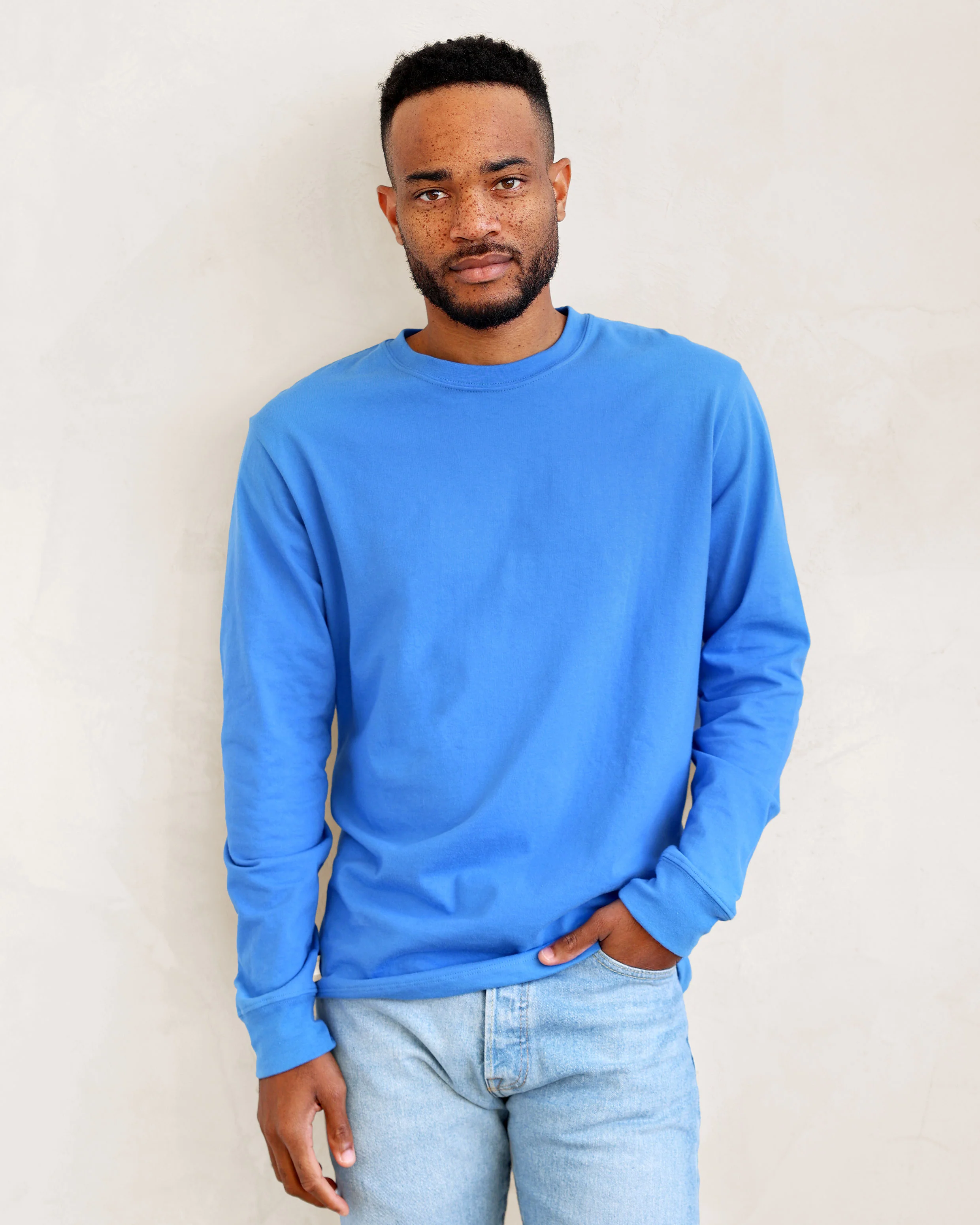 Monday Long Sleeve Tee Super Blue - Unisex - Image 9