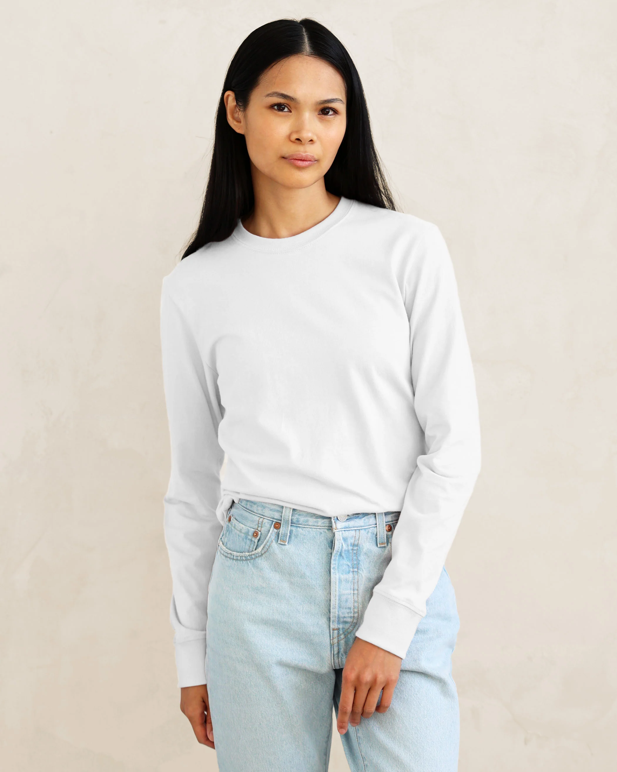 Monday Long Sleeve Tee White - Unisex - Image 3