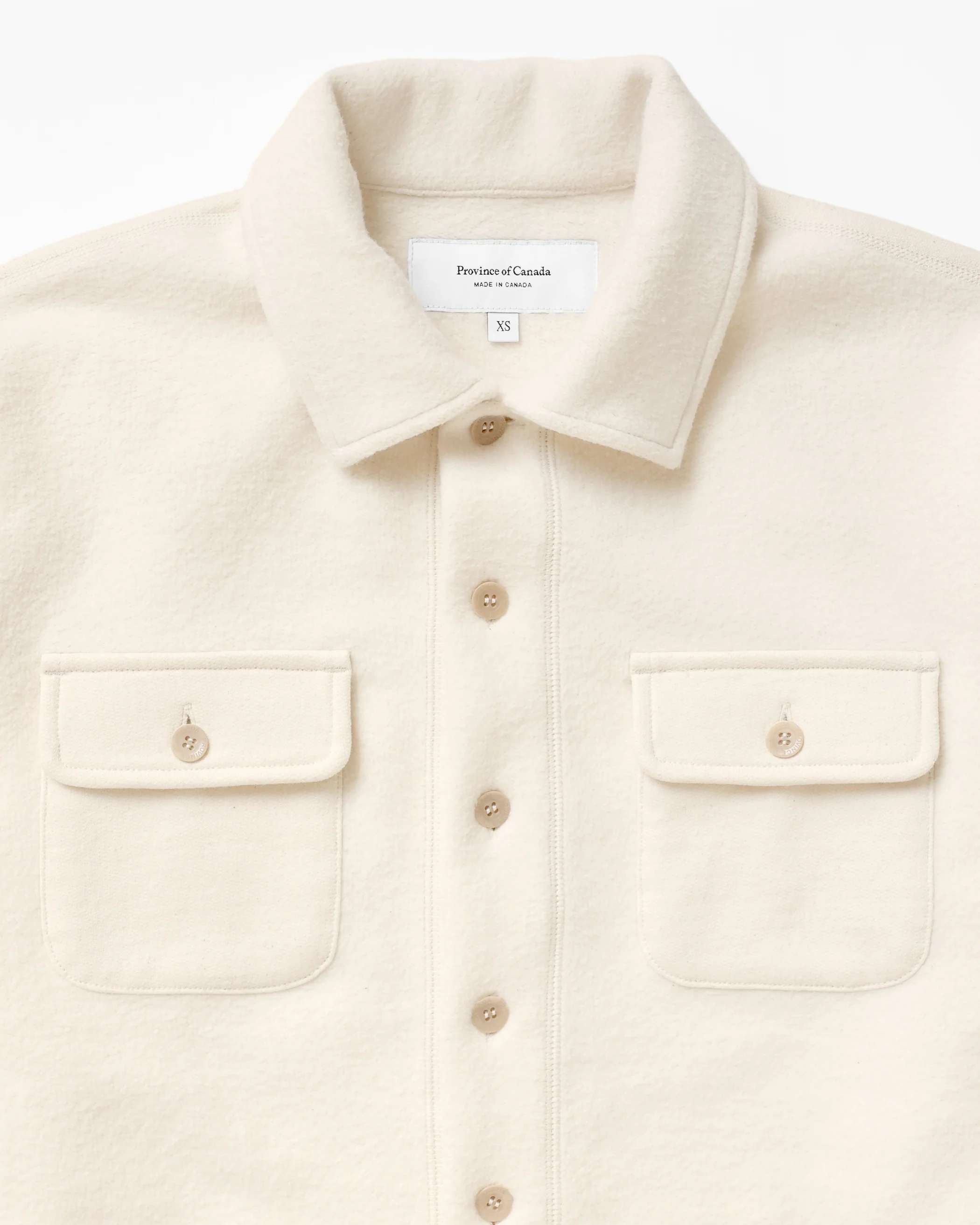 Reverse Fleece Overshirt Cream - Unisex - Image 4
