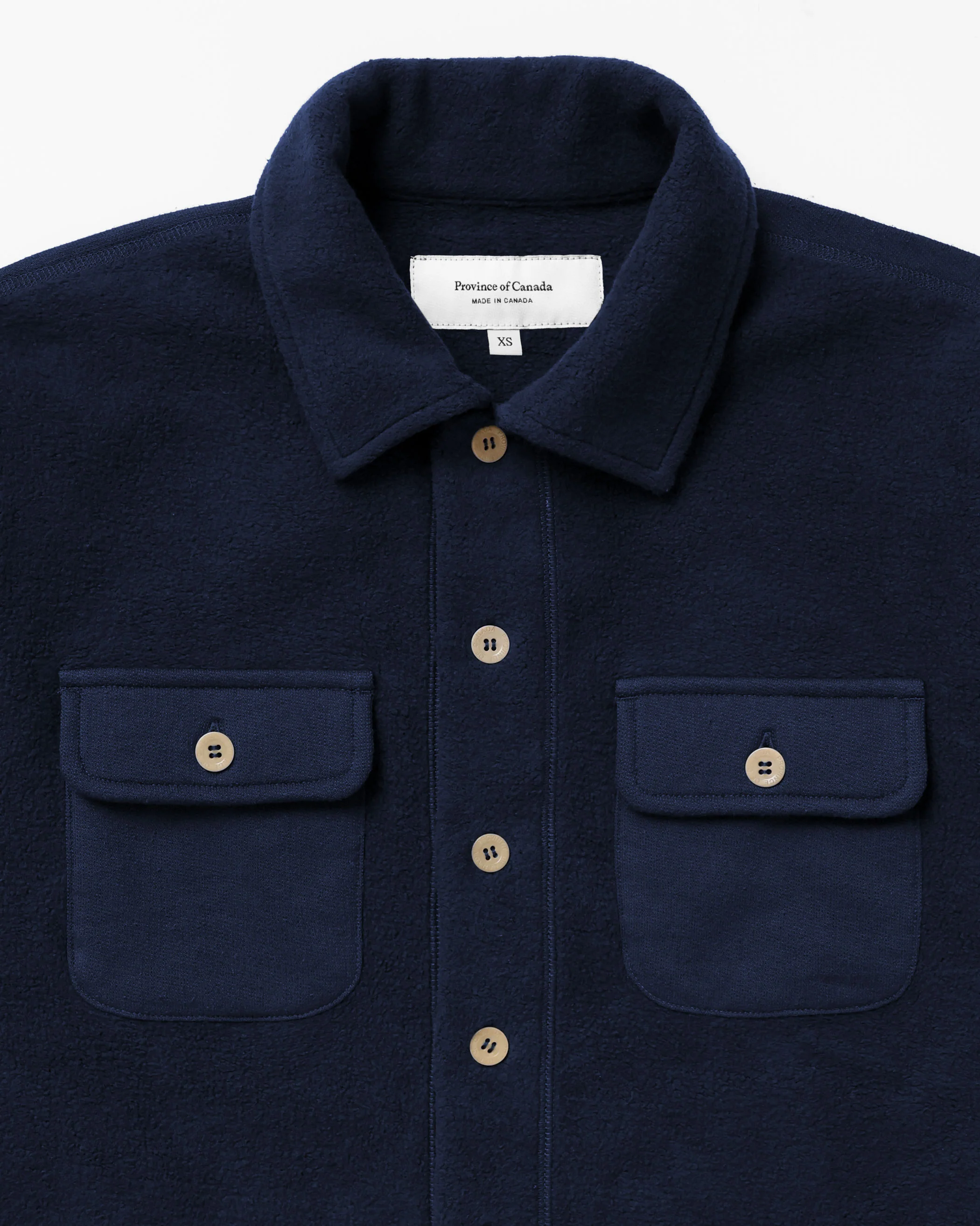 Reverse Fleece Overshirt Navy - Unisex - Image 4