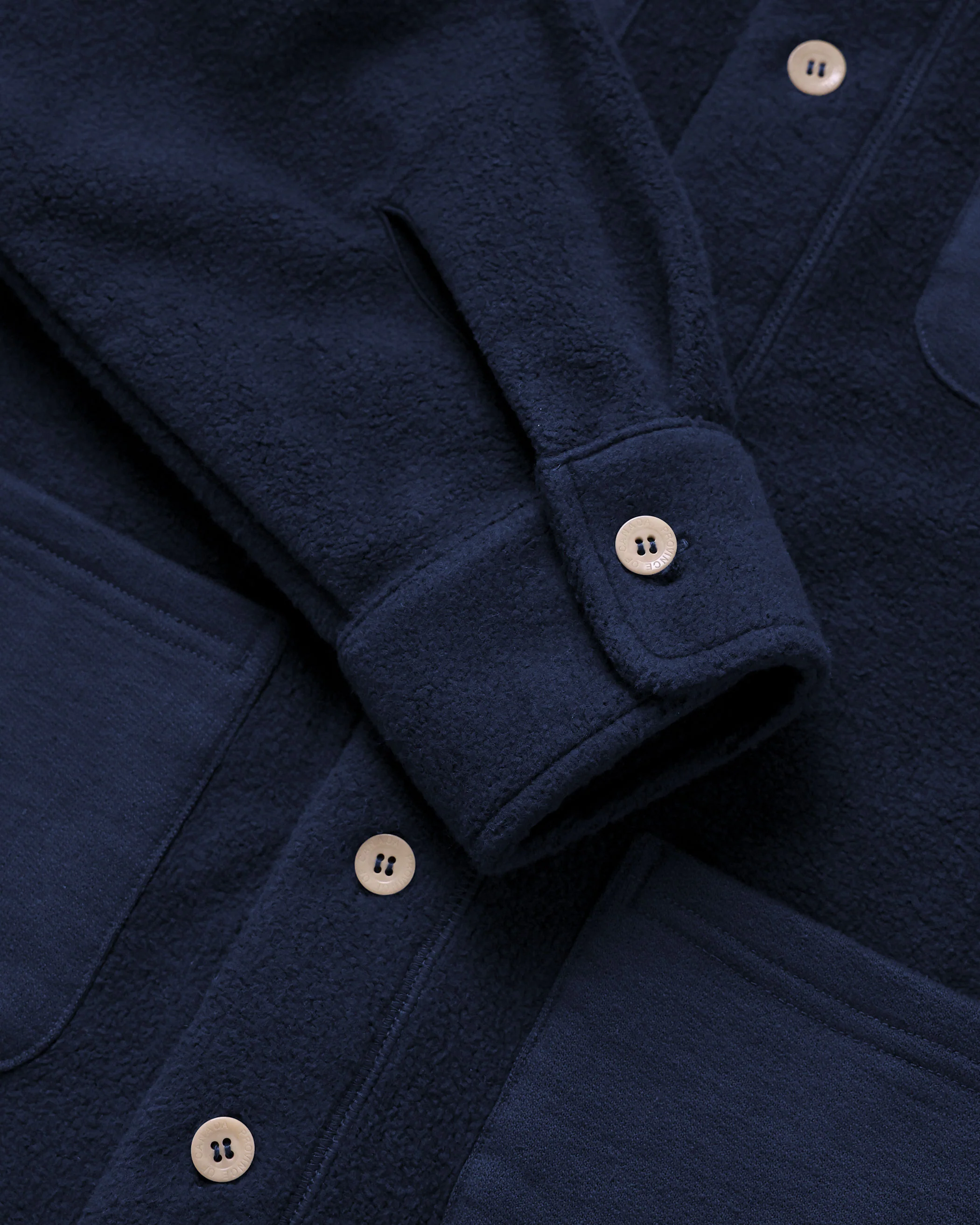 Reverse Fleece Overshirt Navy - Unisex - Image 5