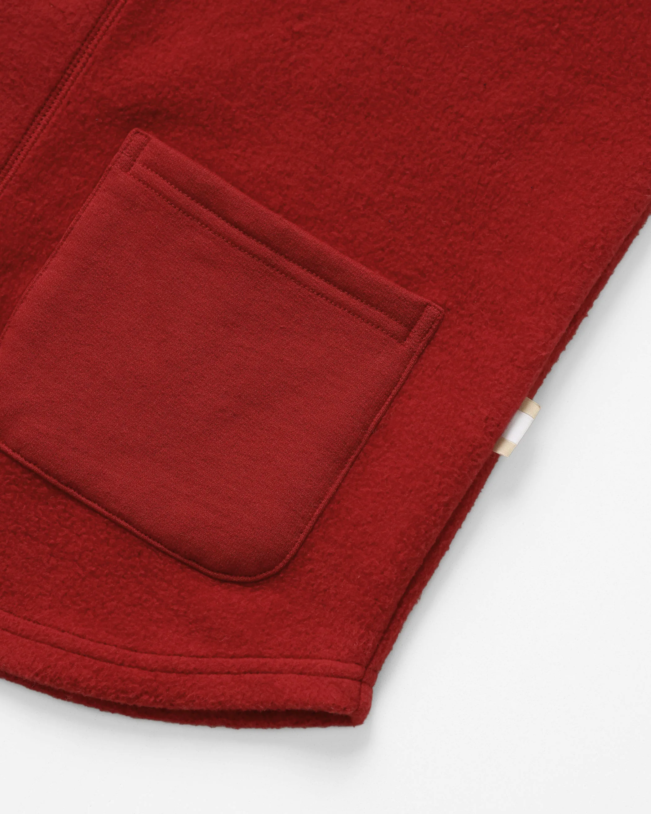 Reverse Fleece Overshirt Red - Unisex - Image 6