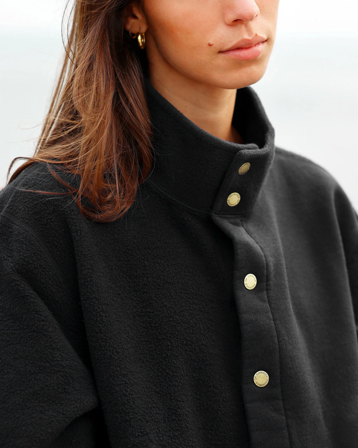 Reverse Fleece Pullover Black - Unisex - Image 3