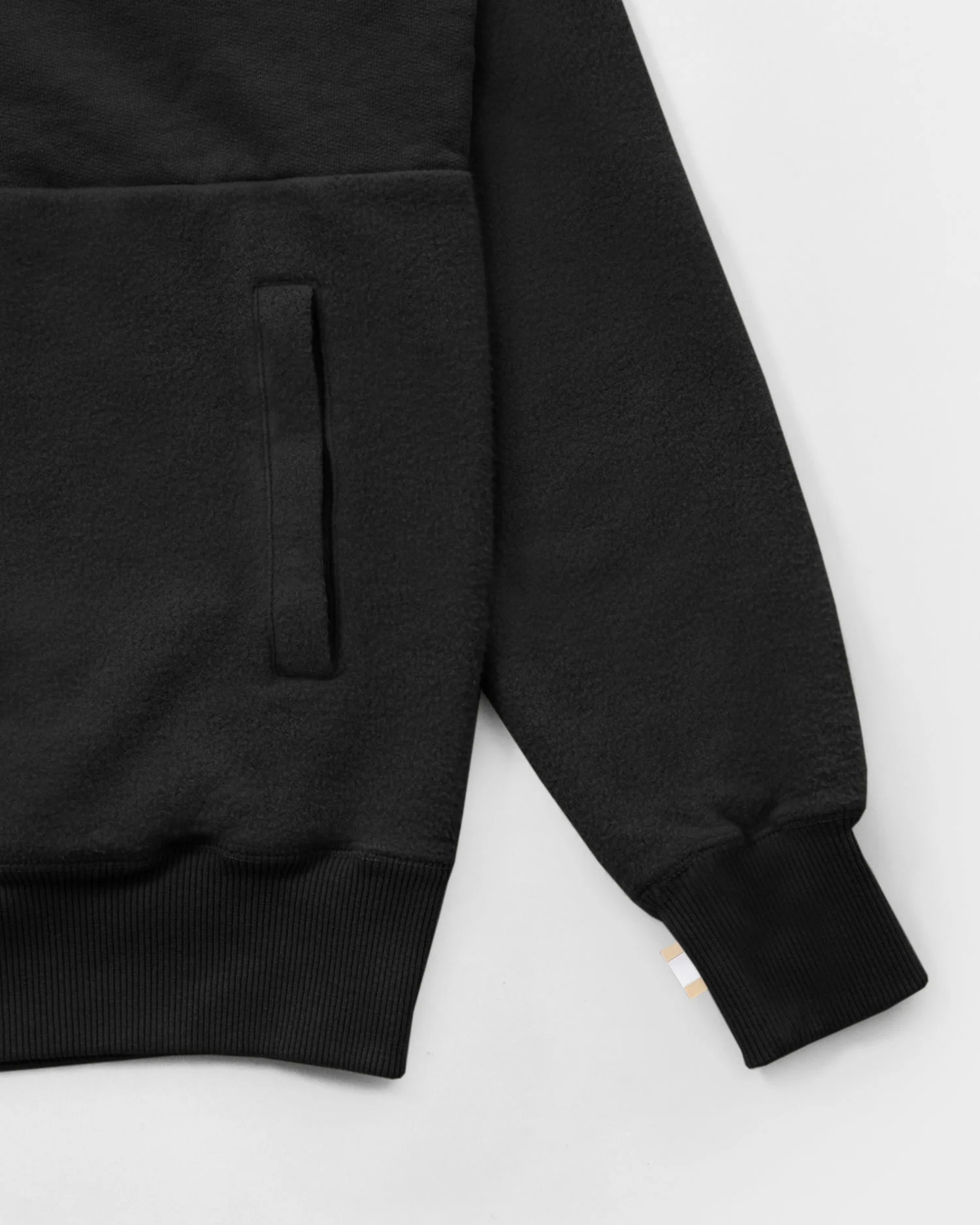 Reverse Fleece Pullover Black - Unisex - Image 5